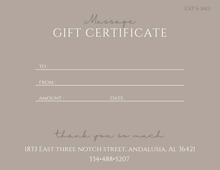 Load image into Gallery viewer, Massage Gift Certificates (women only)